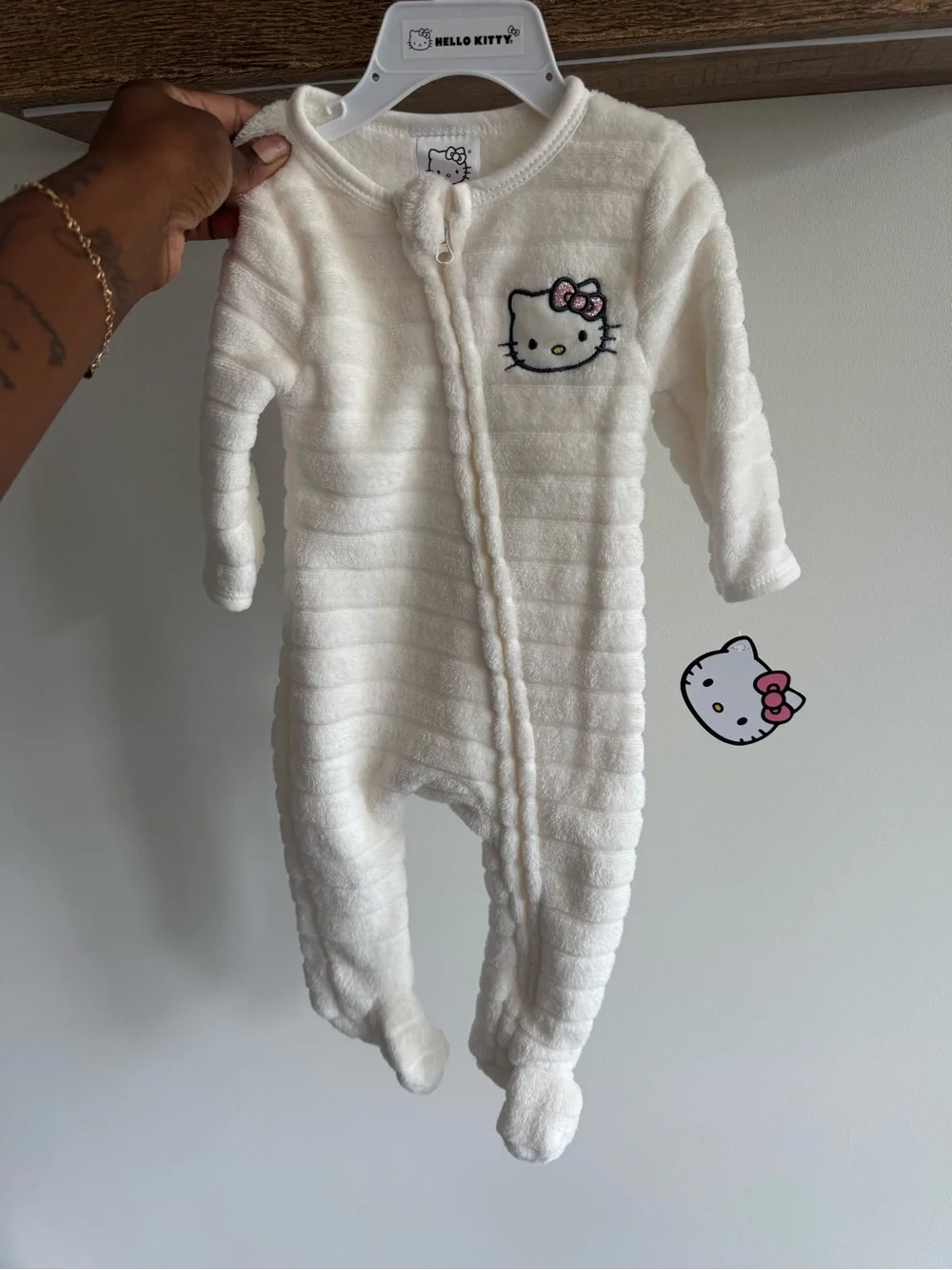 Hello Kitty Ivory Plush Footed One-Piece
